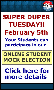 Your student can participate in an online Mock Primary Election. Click for Details