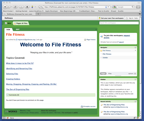 An image of the File Fitness Site