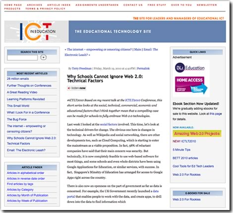 Image of the ICT in Education web site