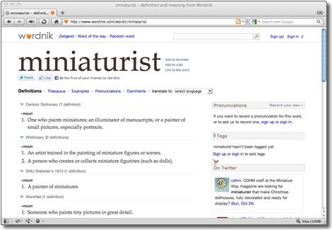 An image showing a word that has been looked up on Wordnik