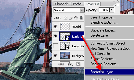 Rasterize from Smart Object